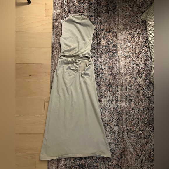 beige 100% cotton drop waist dress - Picture 3 of 6